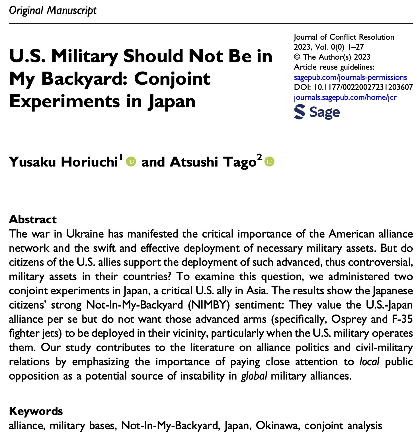 Published in Journal of Conflict Resolution